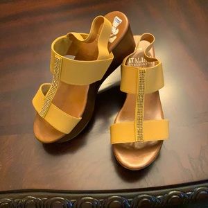COPY - Italian Mustard Yellow Rhinestone Wedges